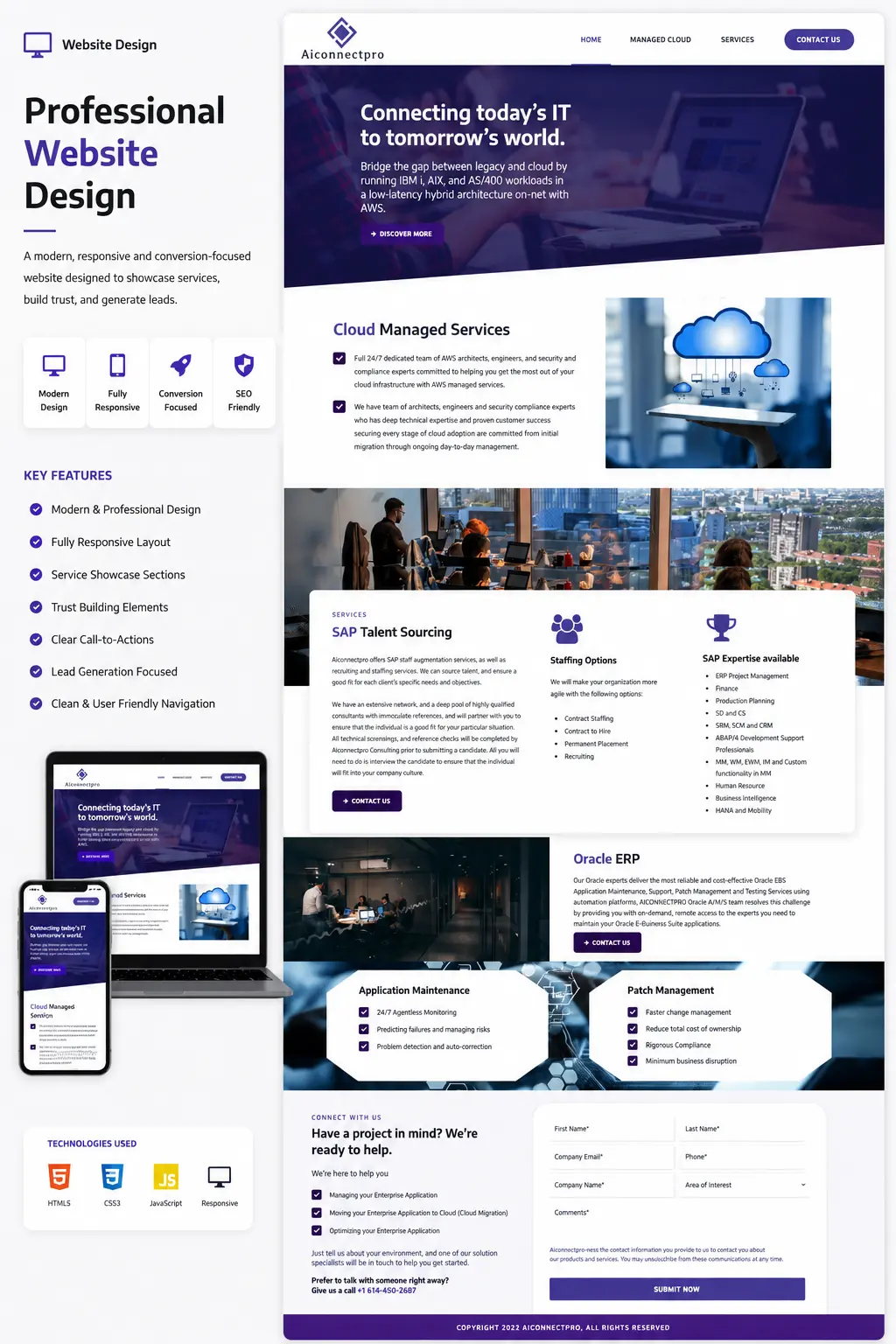 Aiconnectpro IT Services Website case study