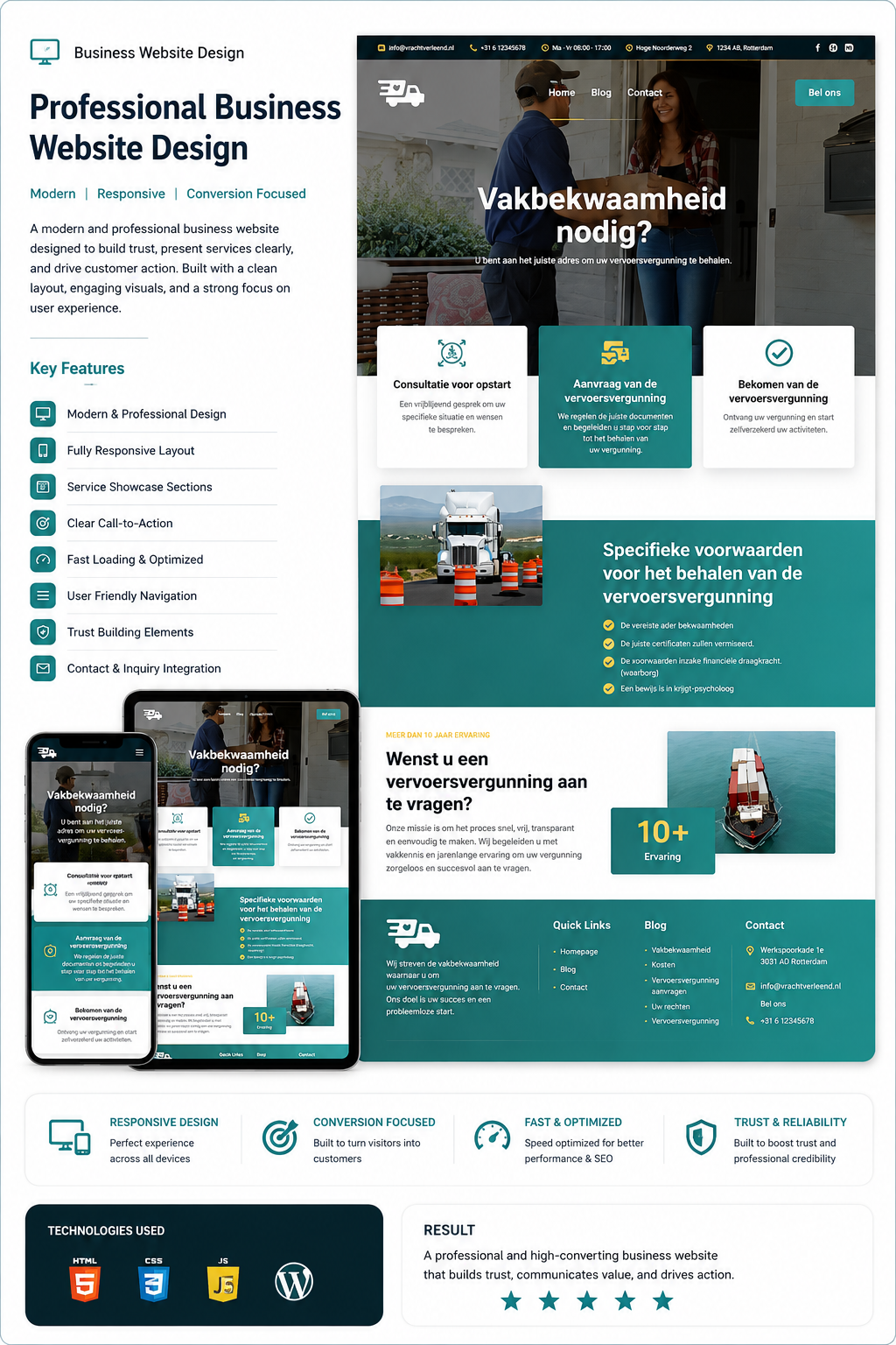 Transport Permit Business Website case study
