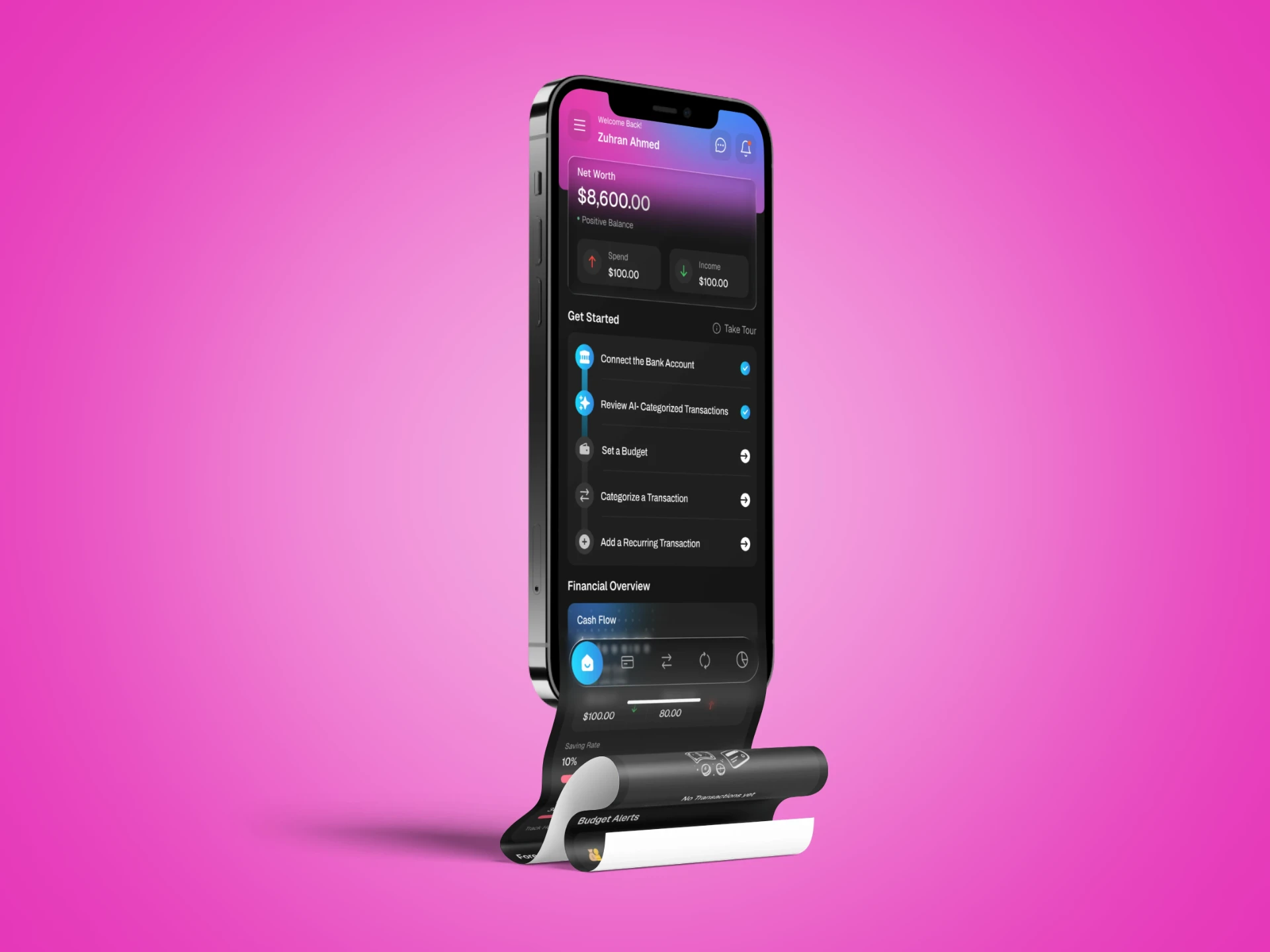 Prism Wallet Finance App UI/UX case study