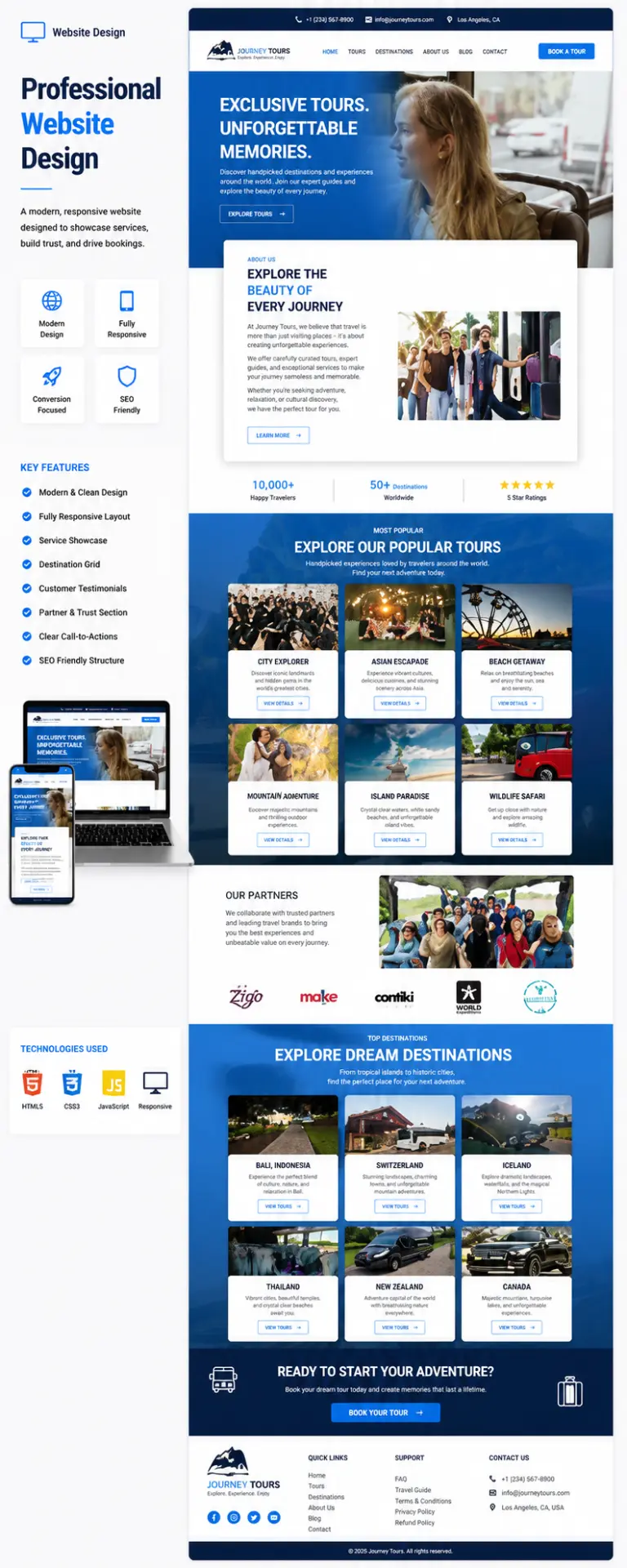 Journey Tours Travel Website case study