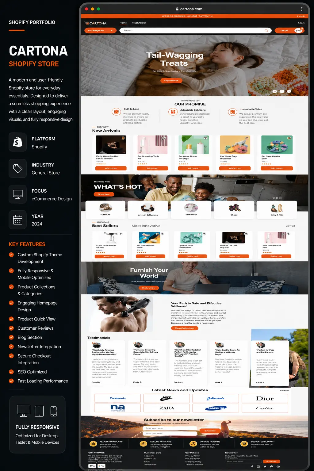Cartona Pet Care Shopify Store case study