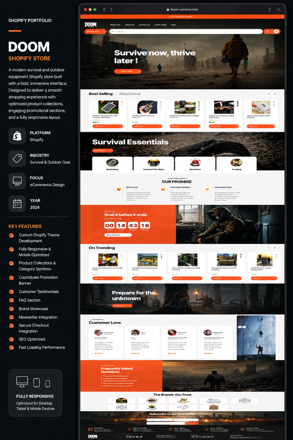 DOOM Survival Gear Shopify Store case study