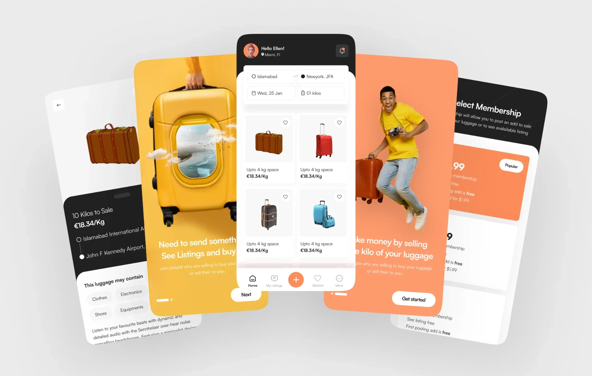 Luggage Space Marketplace UI/UX case study