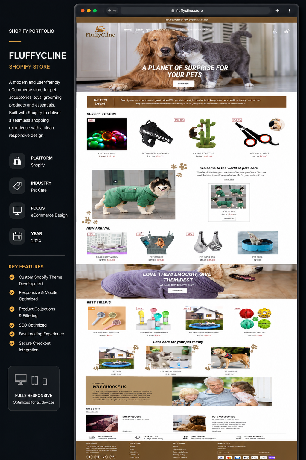 FluffyCline Pet Supplies Store case study