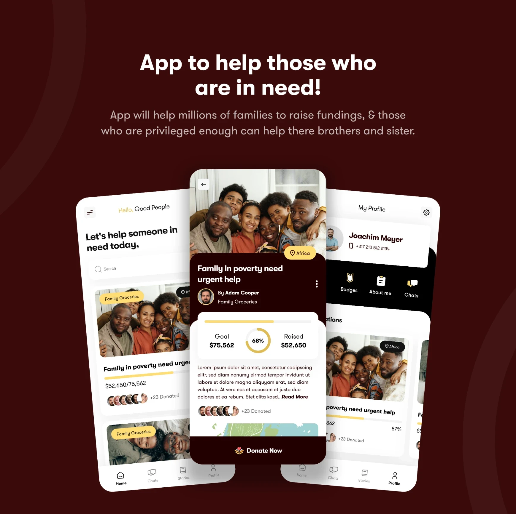Crowdfunding Donation App UI/UX case study