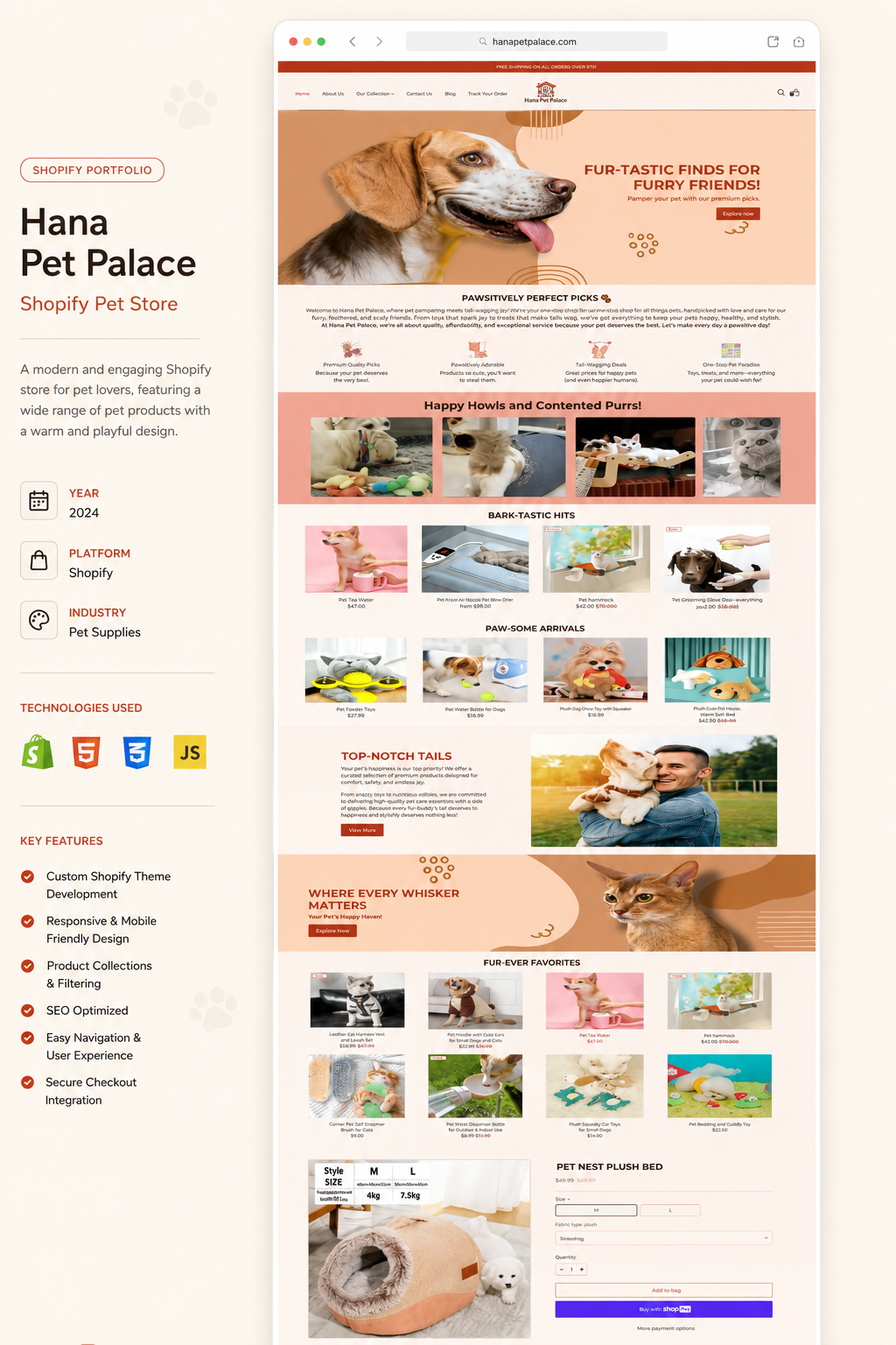 Hana Pet Palace Shopify Store case study