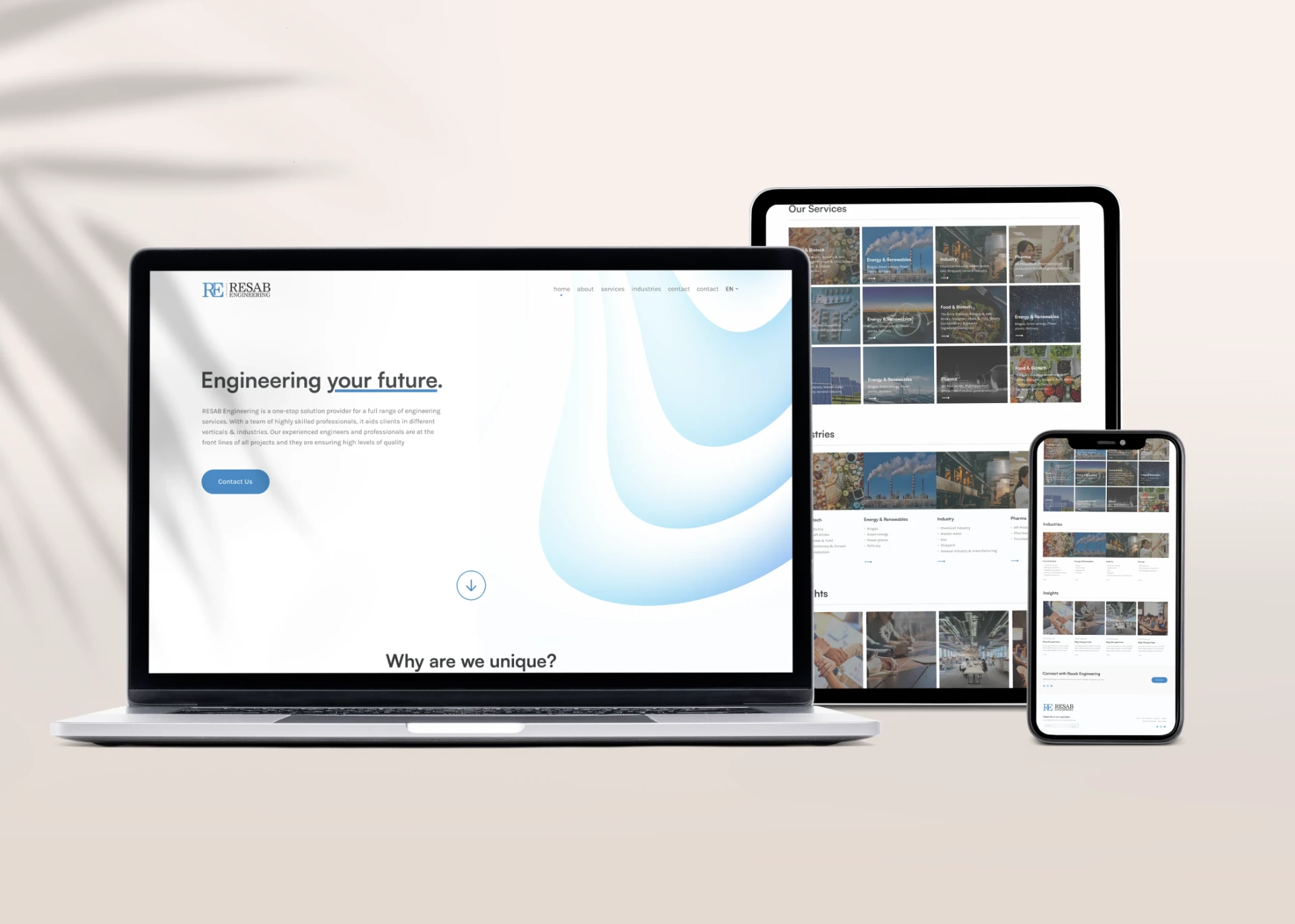 Resab Engineering Website UI/UX case study