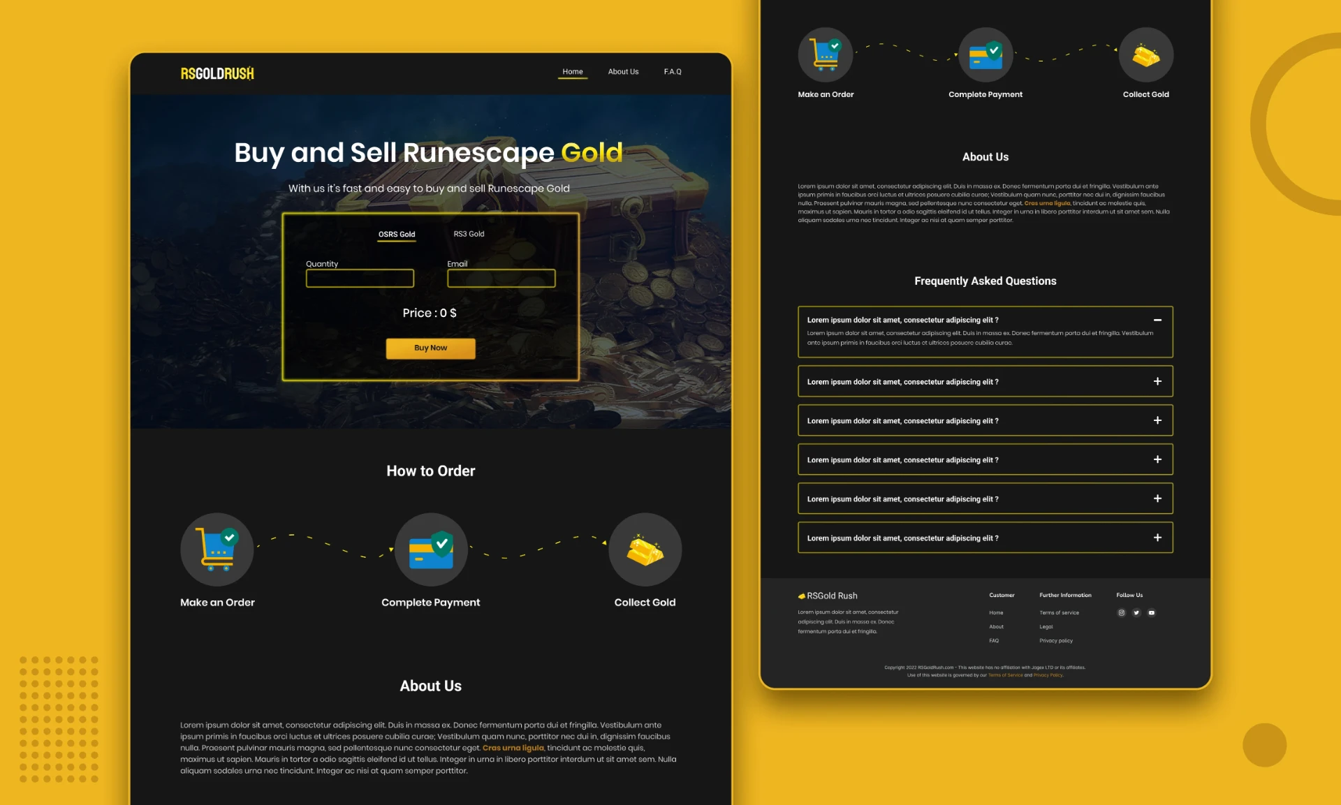 RSGoldRush Gaming Marketplace UI/UX case study