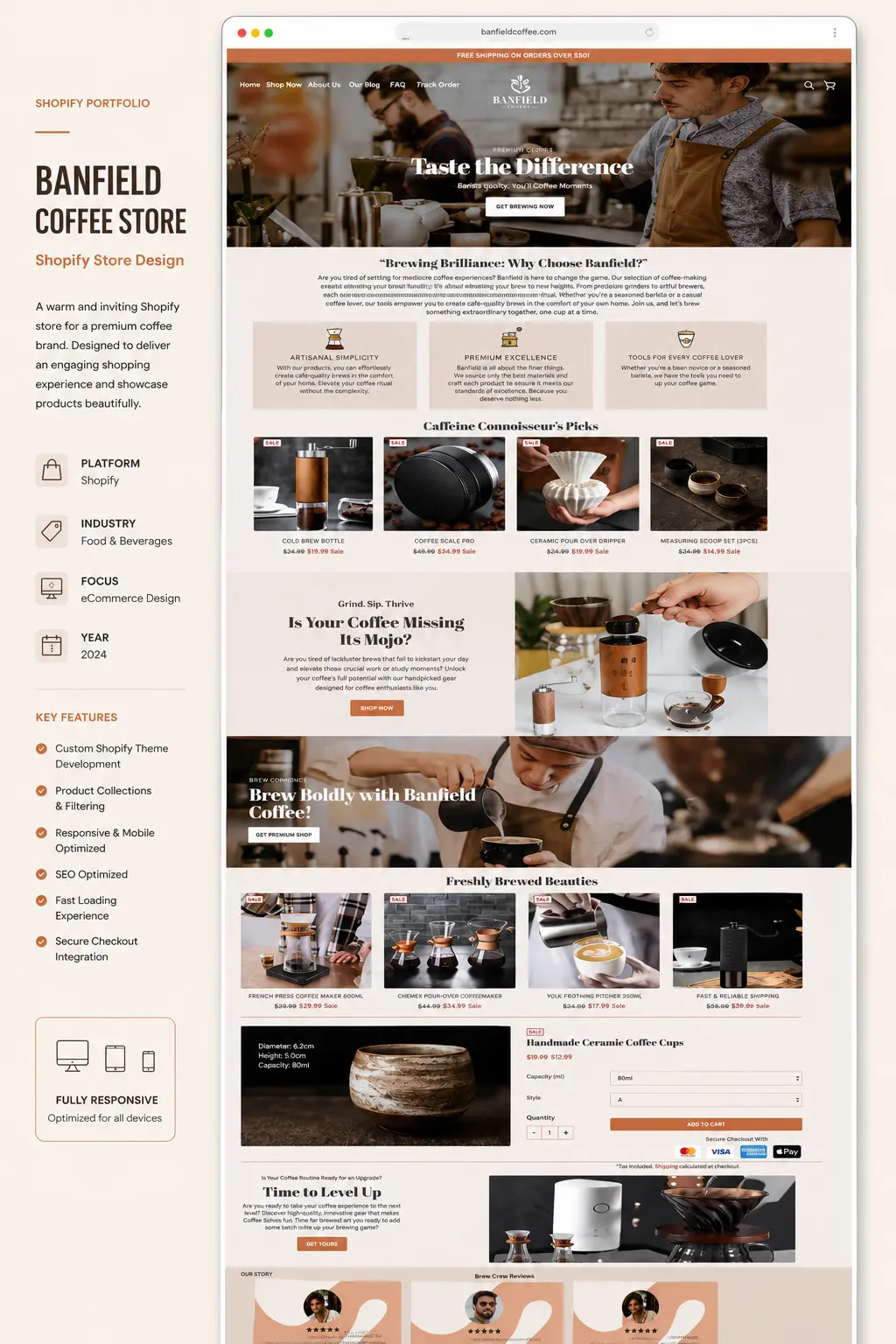 Banfield Coffee Shopify Store case study