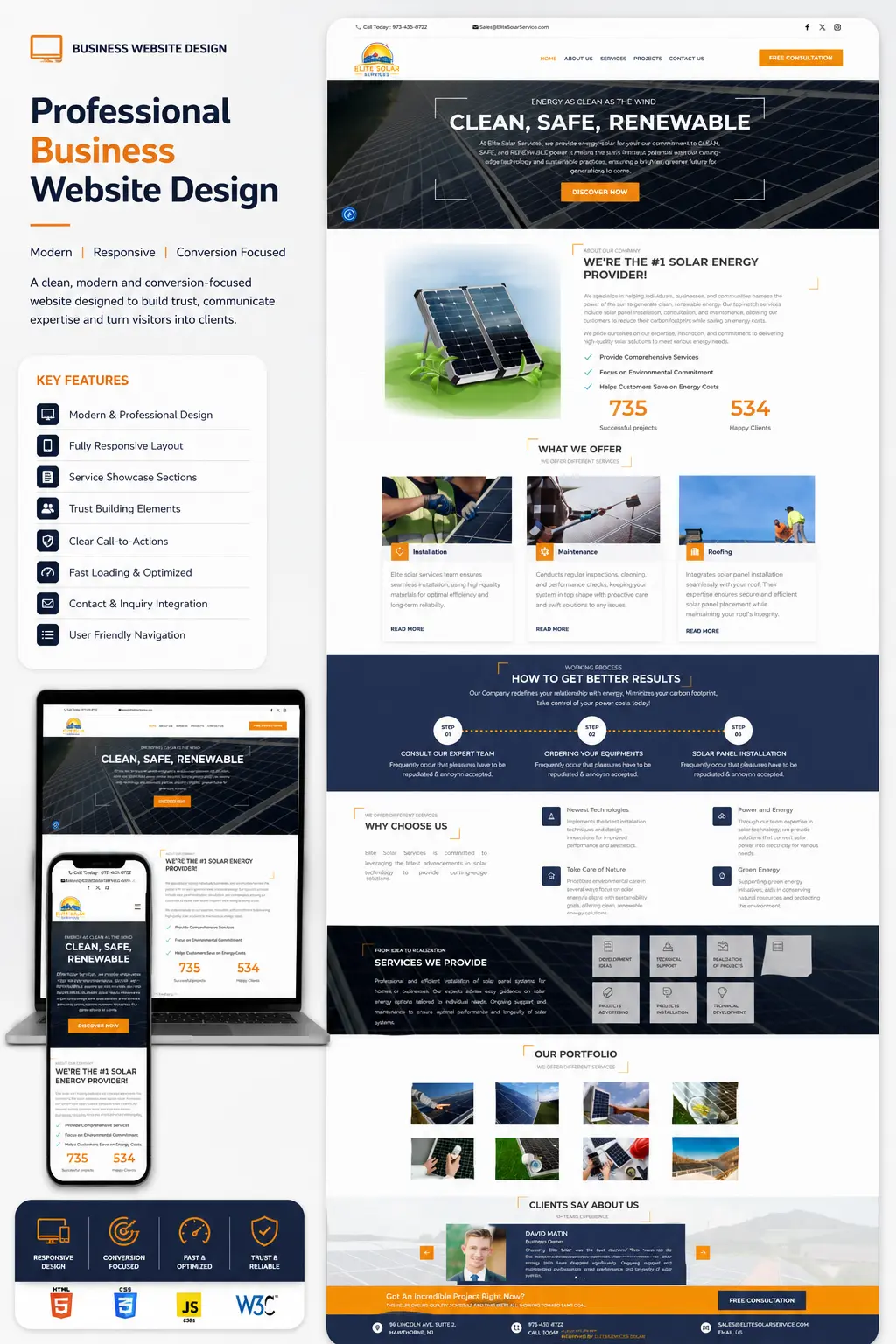 Elite Solar Services Business Website case study