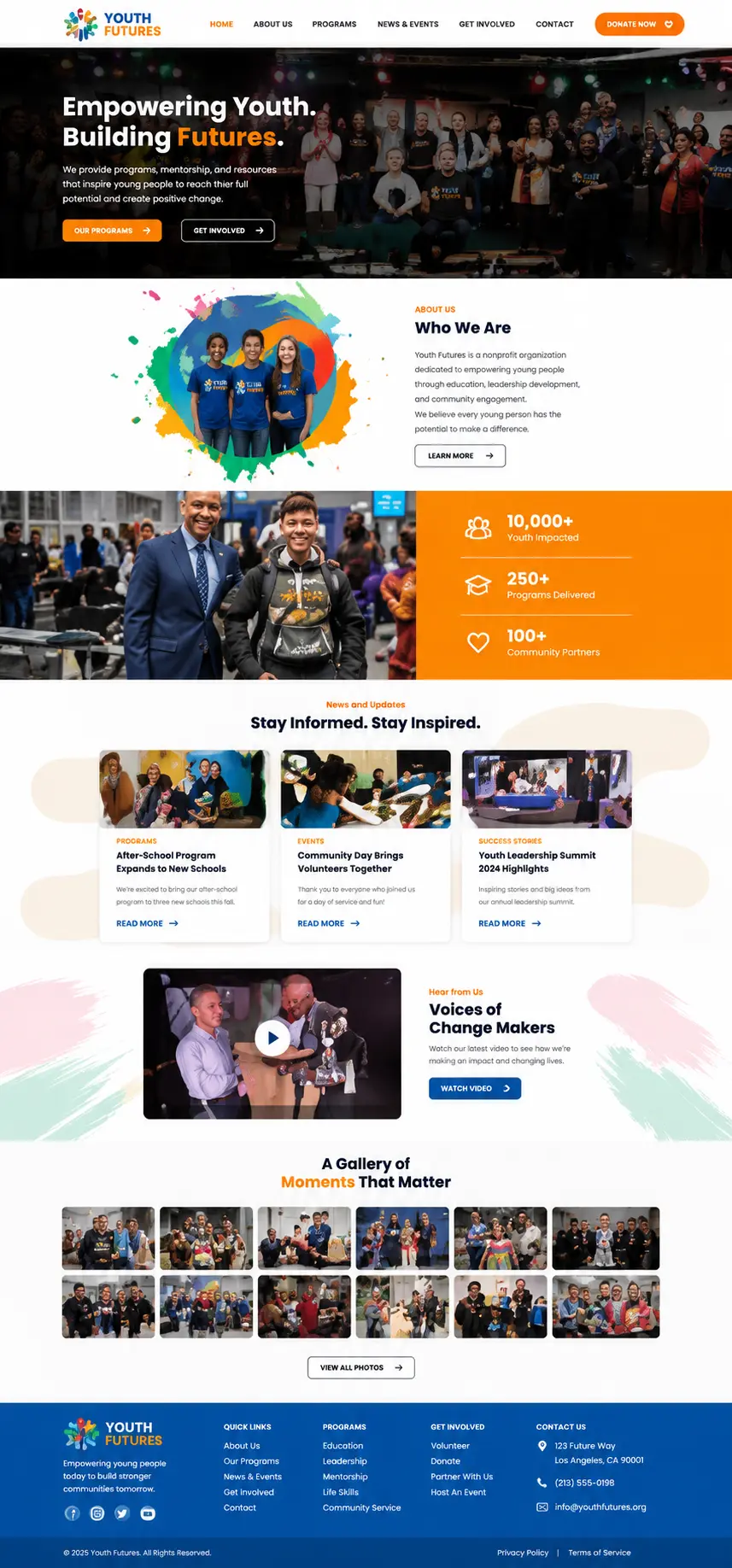 Youth Futures Nonprofit Website case study