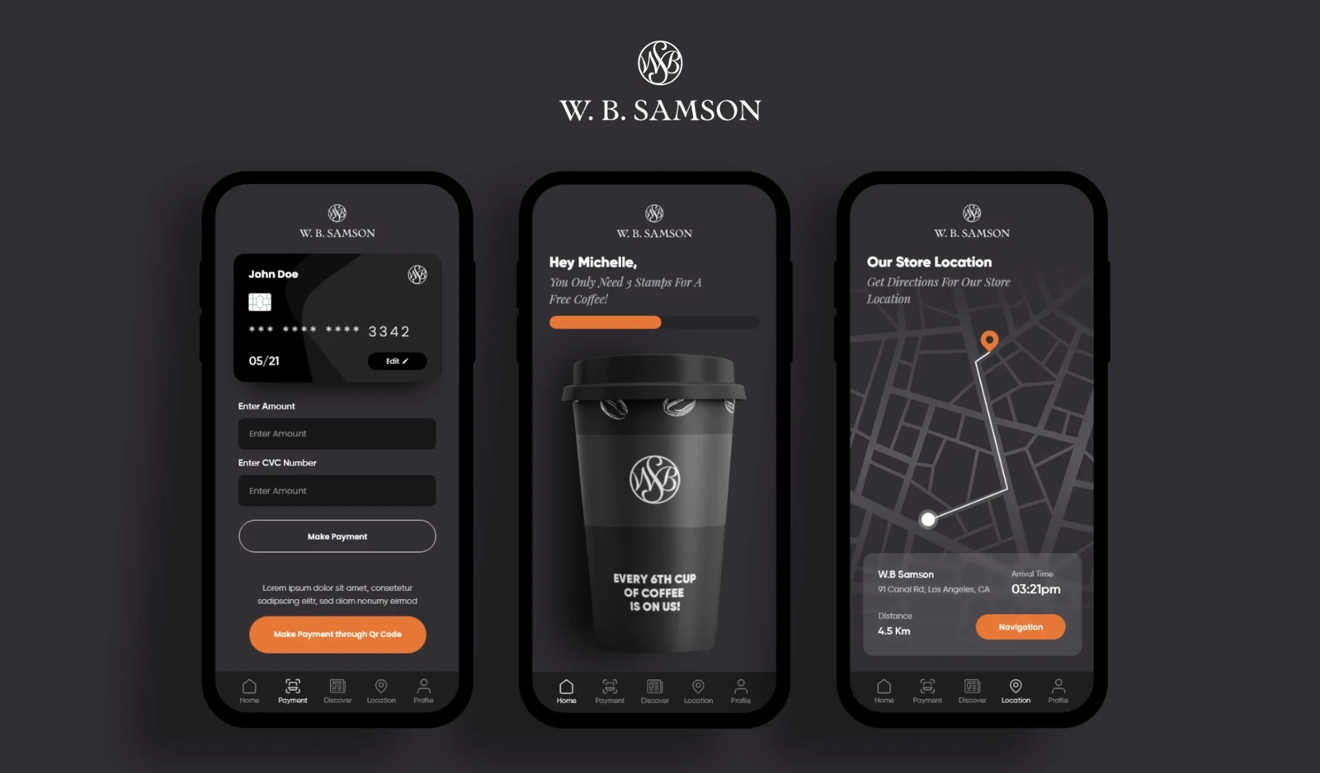 W. B. Samson Coffee App UI/UX case study