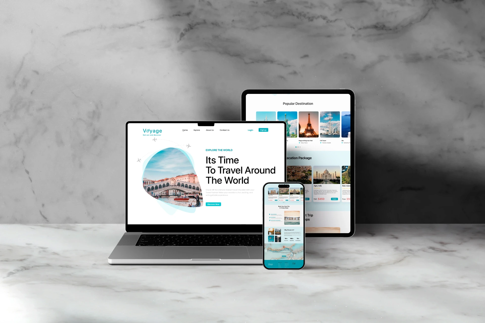 Voyage Travel Website UI/UX case study