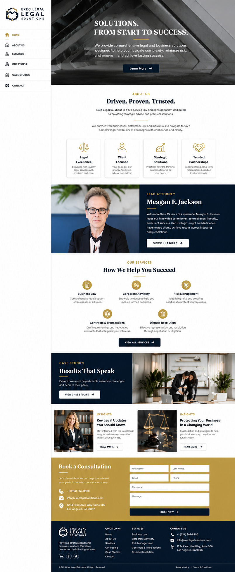 Exec Legal Solutions Consultancy Website case study